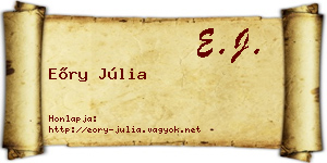 Eőry Júlia névjegykártya